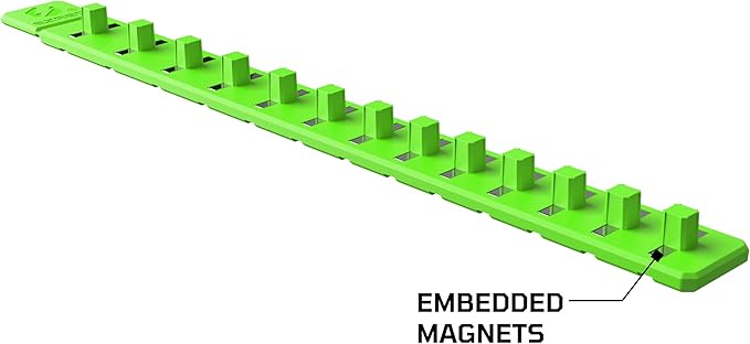 EZRED FSR14-G 1/4" Flexible Magnetic Socket Holder Rail, Green