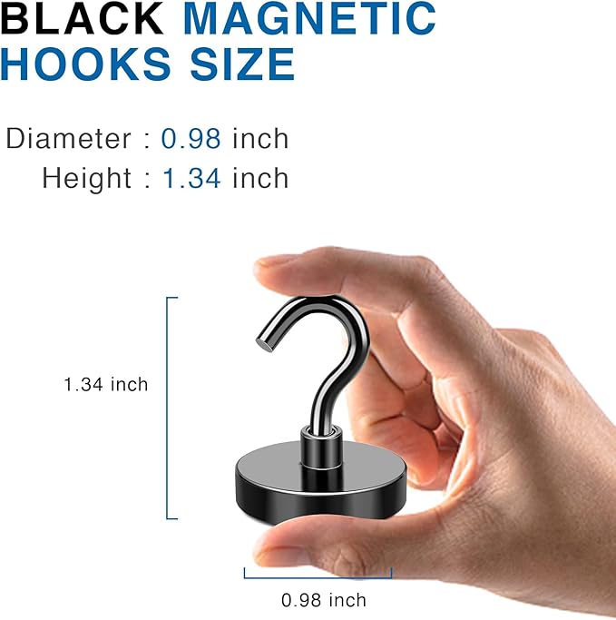 LOVIMAG Magnetic Hooks for Cruise Cabins, 80Lb Magnet Hooks, Cruise Essentials, Locker Accessories, Classroom Must Haves, Black Magnetic Hooks for Hanging, Refrigerator, Classroom, Whiteboard -21Pack