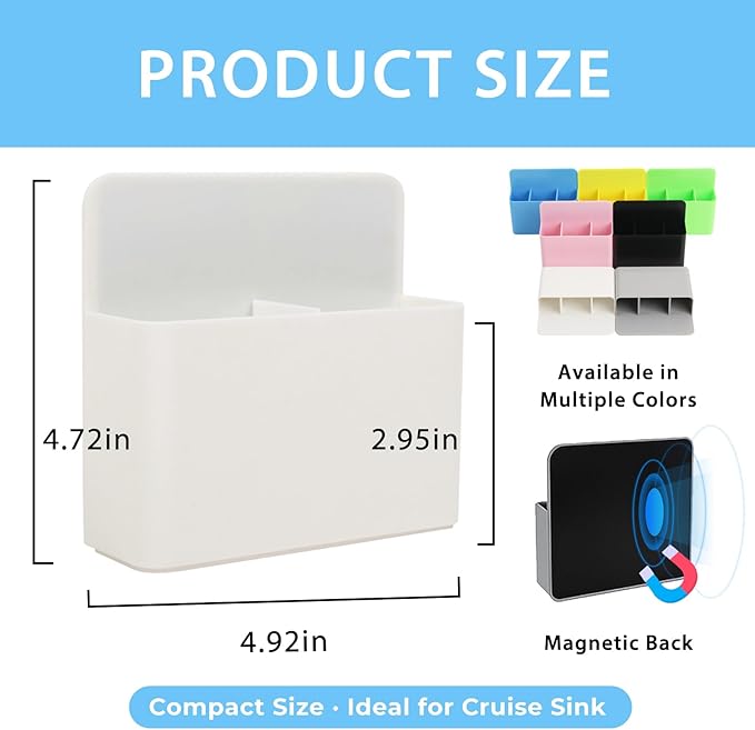 Magnetic Toothbrush Holder for Cruise Ship Cabin – Wall-Mounted Cruise Bathroom Organizer with 2 Removable Dividers & Towel, Cruise Essentials 2025 & Cruise Must Haves for Alaska & Caribbean Cruises