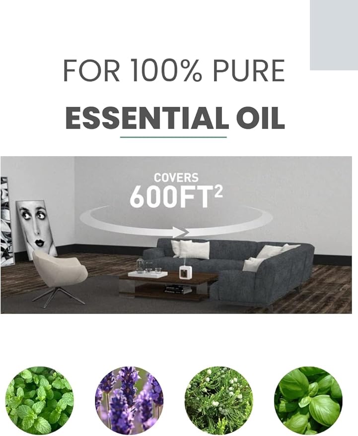 Aromatherapy Diffuser - Professional Grade Diffusers for Essential Oils, Nebulizing Technology, Full Spectrum Oil Adaptability, No Water, No Heat, Super Quiet, Portable, Battery Powered
