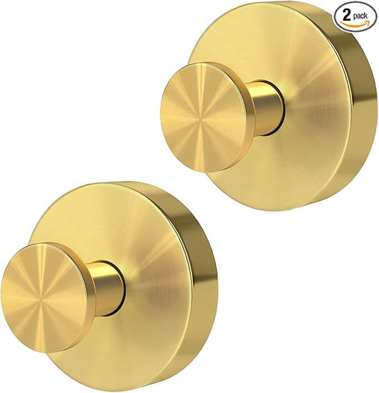 Suction Cup Hooks for Shower, Heavy Duty Towel Hooks for Walls No Damage, Modern Shower Suction Hooks for Kitchen Bathroom Wall, Glass, Mirror, Tile, Hanging Towels Robes, Gold (2 Pack)