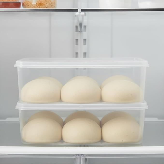 2 Pack pizza dough proofing box, Stackable bread proofing container, sourdough tray, food storage containers with lids, pizza making supplies accessories, BPA Free, 8L Capacity