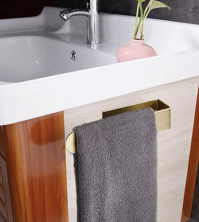 szhdxsy Towel Rack SUS 304 Stainless Steel Towel Handle, self-Adhesive Towel Rack Towel Handle, Suitable for Bathroom, Kitchen - Gold Color