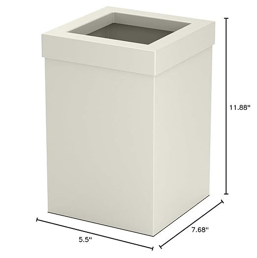 Gatco Small Bathroom Trash Can with Lid, Square 3 Gallon Stainless Steel Wastebasket, Under Sink, Matte Pearl, for Bathroom, Bedroom, Office (1935)