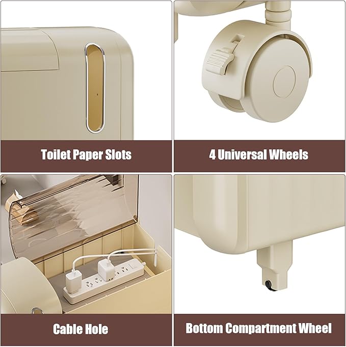3-Tier Slim Narrow Bathroom Floor Storage Cabinet with Toilet Paper Slot,3 Drawers Movable Storage Cabinet for Living Room,Bedroom,Kitchen