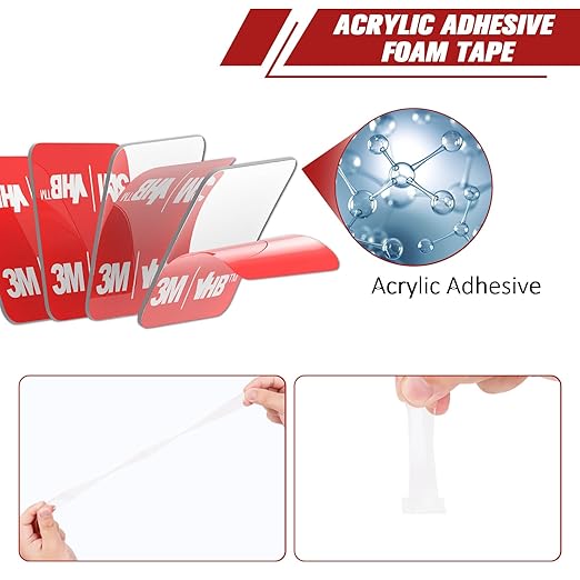 3M Double Sided Adhesive Dots Heavy Duty VHB 1" Diameter 0.02in Thick 20 PCS Clear 4905 Round Sticky Mounting Strong Adhesive Waterproof Foam Tape for Home Office Car Deco