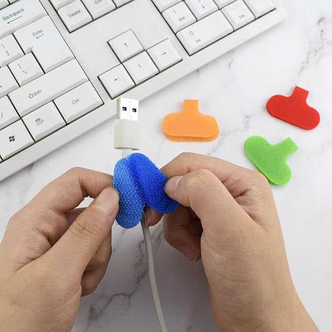 32 Pieces Multi-Color Electronic Cable Identification Tags Write On Cord Labels for Computers Cable Management Writable Wire Tags for Electronics Self-Adhesive Nylon Wrap-It Cable Label (8 Colors)