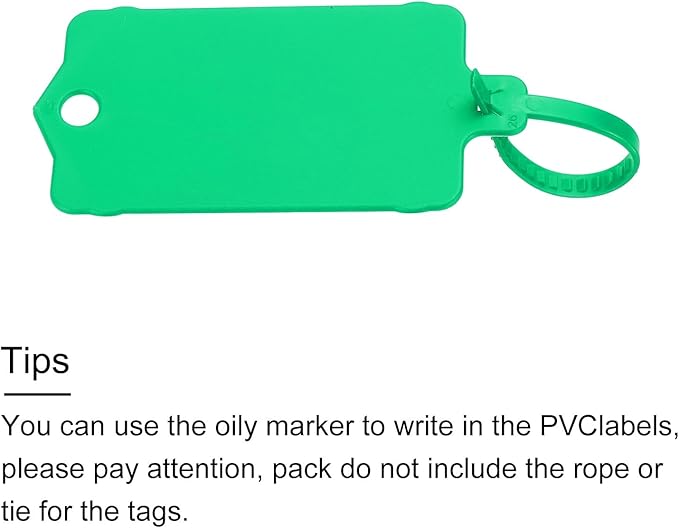MECCANIXITY Plastic Tags Key Label Tags, for Plastic Tie Mark Product Identification Tags,Valve Marking,Outdoor Tagging, 1.5x2.5 Inch Green 25Packs