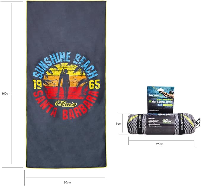 4 Pack Microfiber Camping Towel Quick Dry, Super Absorbent Travel Towel with Waterproof Bag, Lightweight Boat Towel for RV, Sport, Gym, Beach, Pool, Swim,Family Trip
