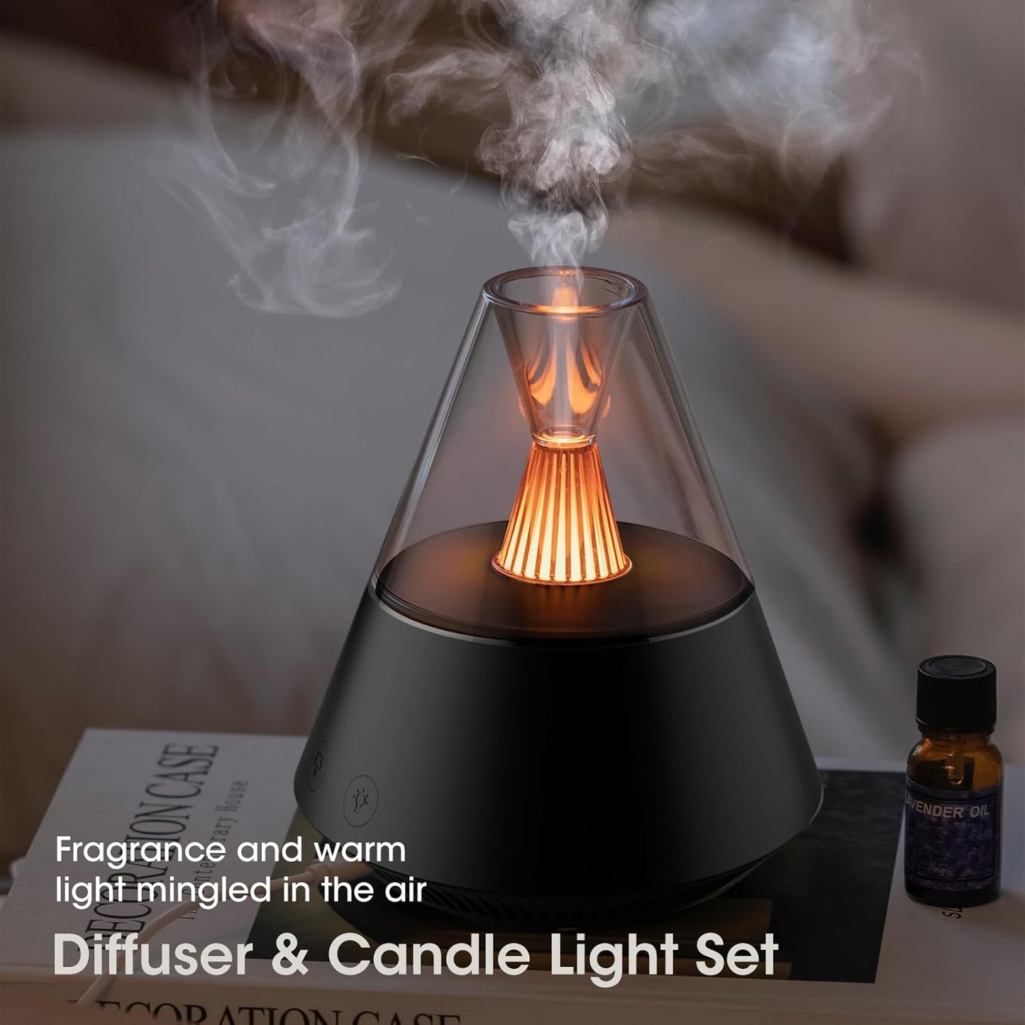 Ultrasonic Essential Oil Diffuser with Candle Night Light
