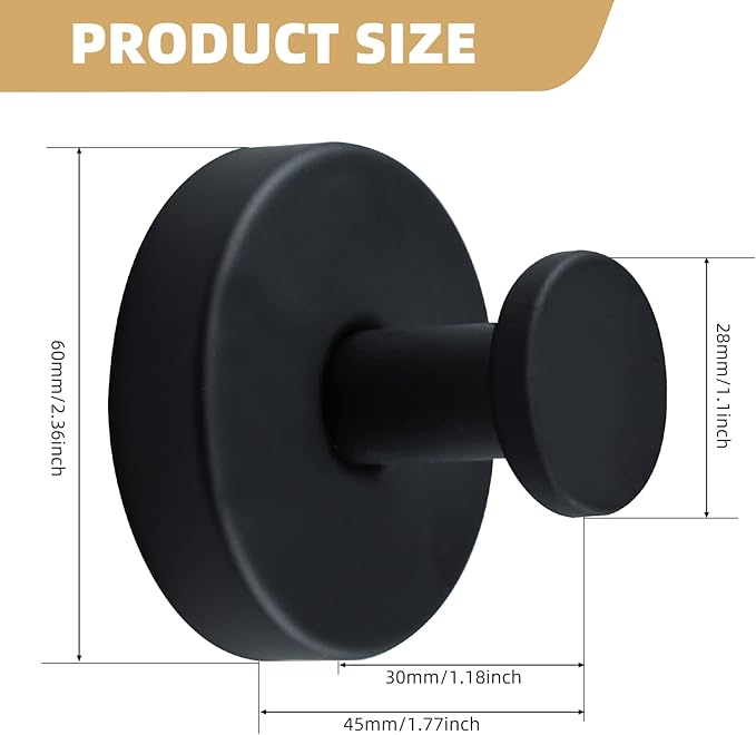Suction Cup Hooks for Shower Heavy Duty Wreath Hangers for Front Door Waterproof Shower Hooks for Inside, No Drill Adhesive Towel Hooks for Bathroom, Kitchen, Glass Doors, Windows(2, Matte Black)
