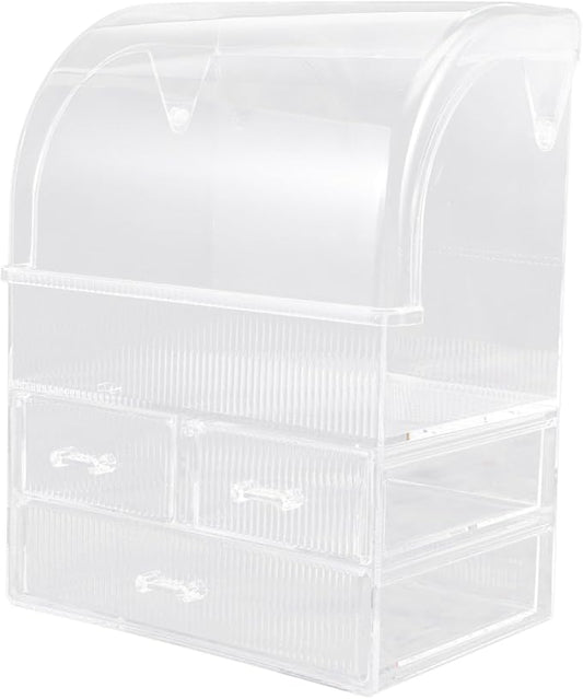 VICASKY Acrylic Makeup Organizer Box Storage Boxes for Bathroom Large Capacity Makeup Storage