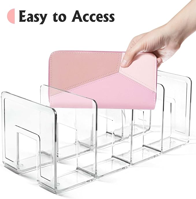 Vowcarol Clear Purse Storage Organizer, Mini Purse shelf for Closet, Small Clutch Purse Holder - 2 PACK