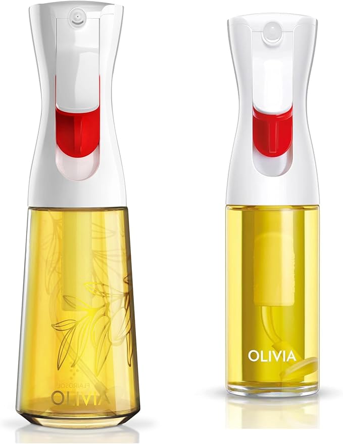 OLIVIA 130ML and 200ML Oil Sprayer for Cooking, Glass Olive Oil Sprayer
