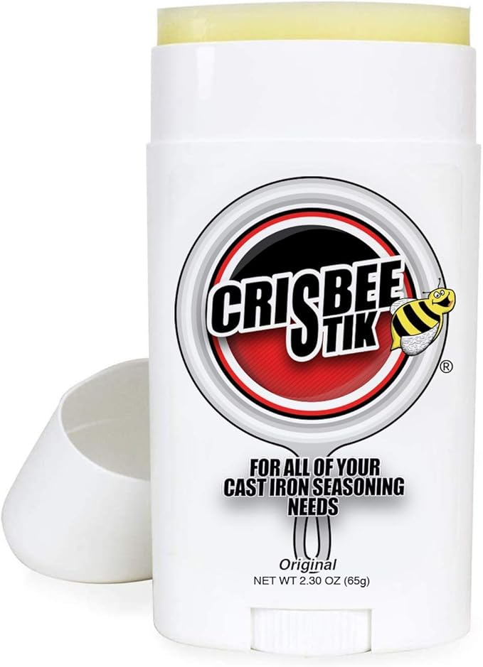Cast Iron Seasoning Brush Combo - Crisbee Stik & Bamboo Brush - Maintain a Cleaner Non-Stick Skillet - Perfect for Cast Iron and Carbon Steel Cookware