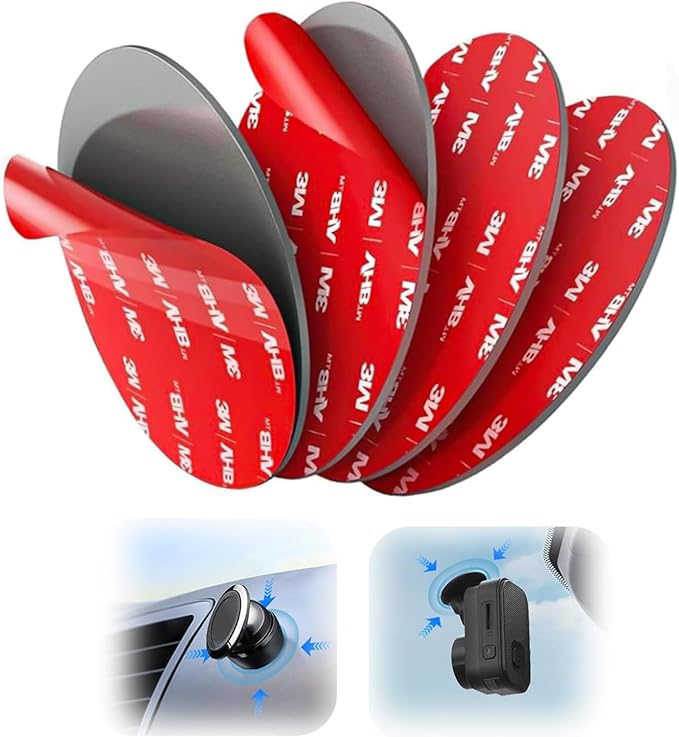 4Pcs Adhesive Pad for Dash Cam, VHB Double Sided Mounting Tape for Round Car Camera, 2.2 in for Dashcam Car Dashboard Windshield Camera GPS Holder, with 2 Replacement Sticky Pads (2.2" * 2.2")