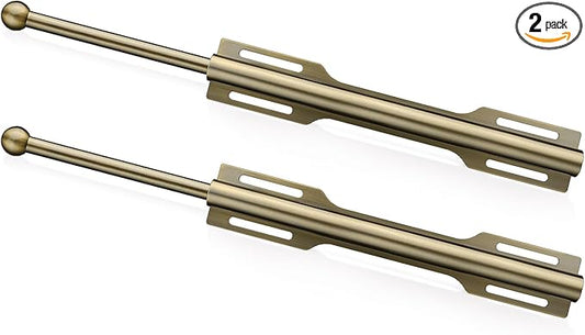 FIRJOY 12" Valet Rod for Closet Pull Out (2 Pack, Antique Brass)