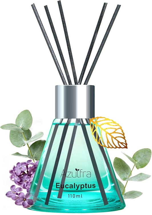 Reed Diffuser Set, Eucalyptus Scented Diffuser for Home, Home Fragrance Scent Essential Oil Stick Diffuser for Room Shelf Decor, 3.4 oz