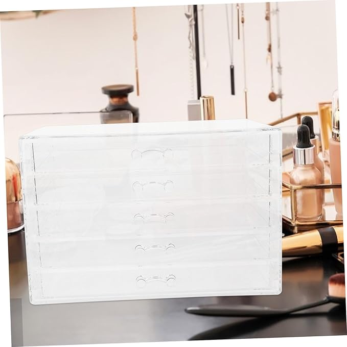Cabilock Five Storage Box Acrylic Jewelry Organizer Makeup Holder Desktop Drawers for Countertop