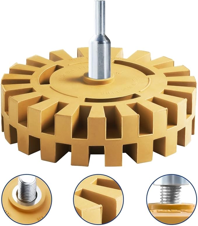 15 Pack Decal Remover Eraser Wheel Rubber Eraser Wheel for Drill Removes Car Stripes Vinyl Tapes and Graphics Rubber Eraser Wheel Tool Kit for Cars, RV, Motorcycles Sticker Remover Tool