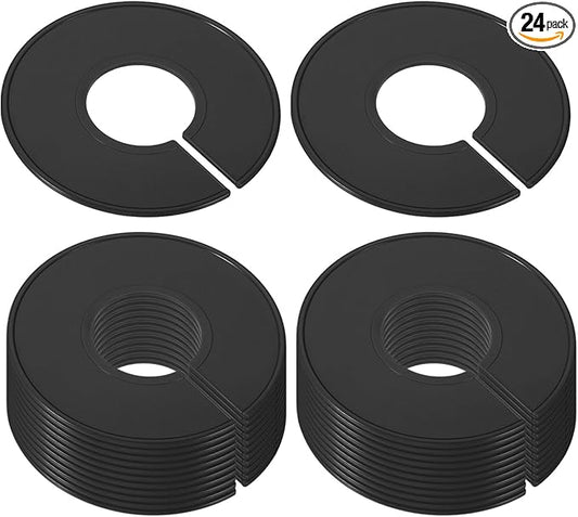 PATIKIL Clothes Dividers, 24 Pack Clothing Rack Size Dividers Blank Labels Sorting Round Separator for Closet, Black