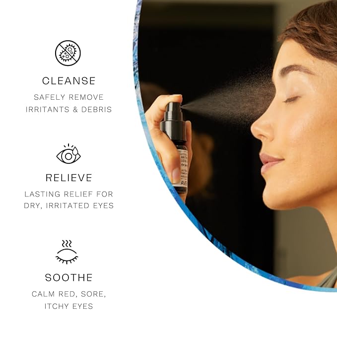 Eyelid & Eyelash Cleanser Spray 20ml Bottle 3-Pack + Moist Heating Eye Compress Mask Bundle – Pure Hypochlorous Acid & Reusable Mask