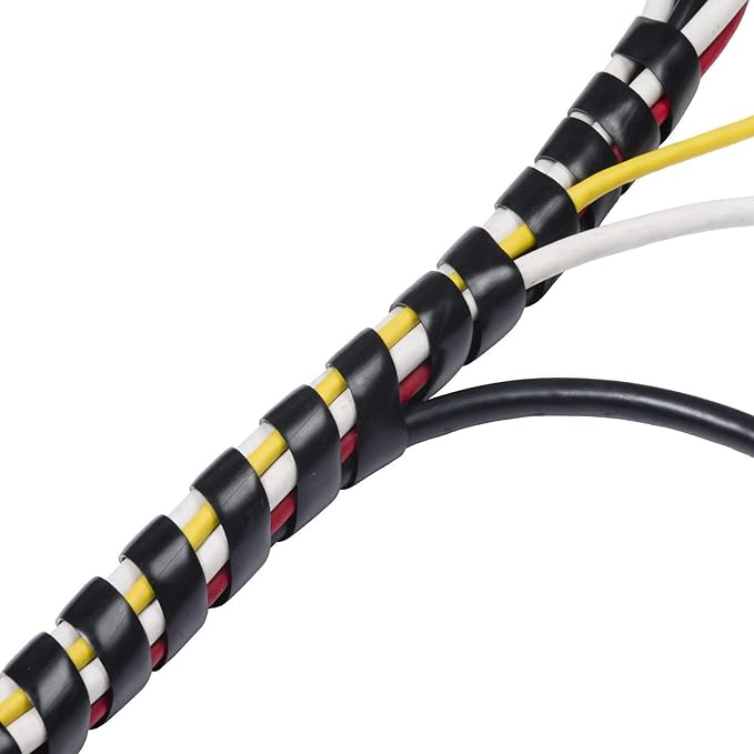 D-Line Cable Management Box (Small) & Cord Spiral Wrap (8.2ft Length) - Black