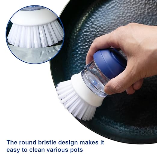12 Pack Sponges for Kitchen, Dual Sided Scrub Heavy Duty and Dish Scrub Brush with Soap Dispense