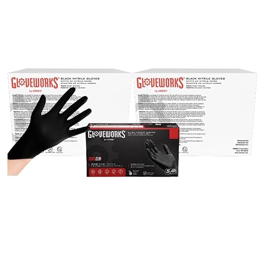 GLOVEWORKS Black Nitrile Gloves for Cooking, Food Prep, Disposable, 5 Mil, For Professional Cleaning, Small, 2 Cases of 1000