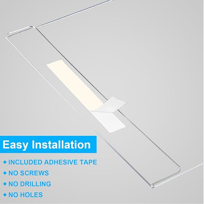 EHWINE 10 Pack 8.5 x 11 Wall Mount Acrylic Sign Holder, Horizontal Wall Signs Photo Menu Flyer Display Holders, Plastic Clear Acrylic Frames for Office Home Hotel Business Store (with Adhesive Tape)