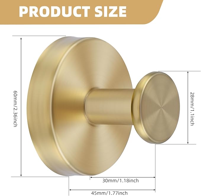 Gold Suction Cup Hooks for Shower Heavy Duty Wreath Hangers for Front Door Waterproof Shower Hooks for Inside, No Drill Towel Hooks for Bathroom Kitchen, Glass Doors, Windows (4, Brushed Gold)