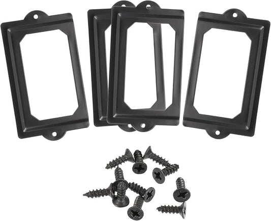 uxcell Metal Label Holders, 124x70mm 4pcs File Name Card Tag Label Holder Frame for Office Library Drawer Cabinet Shelves, Black