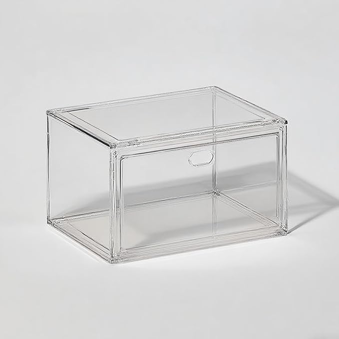 Extra Large Clear Acrylic Shoe Boxes with Magnetic Doors - Stackable Sneaker Display Case for Shoes Storage, Side Opening Dust Proof Organizer Containers for sneakers, Boots, Purses