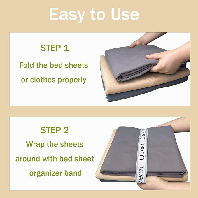 4 Pieces Bed Sheet Organizer Bands, Sheet Organizers and Storage Label Bands, Sheets Organizer for Closet, Sheet Label for Bedding, Sheet Keepers Linen Labels Bedding Bands (Grey, 4Pcs Queen)