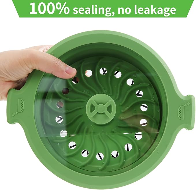 Collapsible Silicone Microwave Cookware Cooker Steamer for Cooking with Lids, 0.8L and 1.4L Glass Food Storage Container Sealed Bowl Mixing Bowls 3pc Set BPA Free