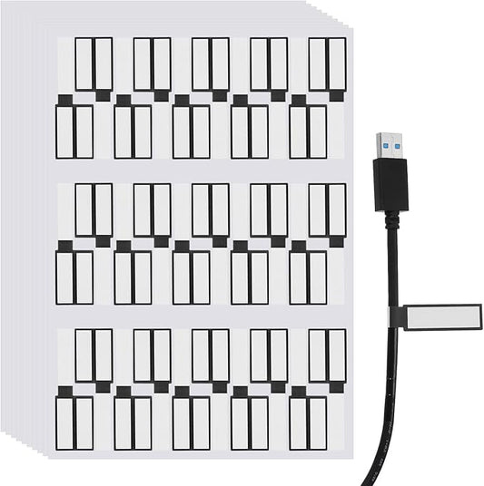 uxcell 300 Pcs Cable Labels, Waterproof Wire Cord Labels Tags, Cord Organizer Management Tags for Charger Cable Organizer Wire Markers Printer, Black
