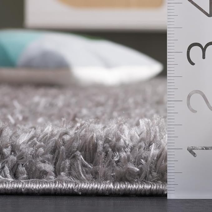 SAFAVIEH Area Rug 8x10 - Lindsay Shag Collection - Large - Dark Grey, Non-Shedding & Easy Cleaning, Ultra Plush Thick Pile, Ideal for Living Room, Bedroom, Dining Space (LNS560G)