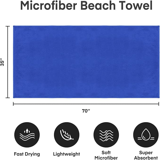 Extra Large Microfiber Bath Sheet Towels, 2 Pack 35" x 70", Oversized, Soft, Super Absorbent and Fast Drying Bathroom Towels for Salon, Sauna, Hotel, Sport, Fitness, Yoga, Dark Blue