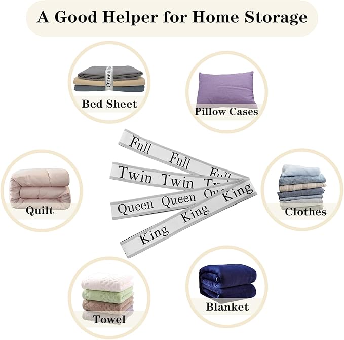 4 Pieces Bed Sheet Organizer Bands, Sheet Organizers and Storage Label Bands, Sheets Organizer for Closet, Sheet Label for Bedding, Sheet Keepers Linen Labels Bedding Bands (Grey, 4Pcs Twin)