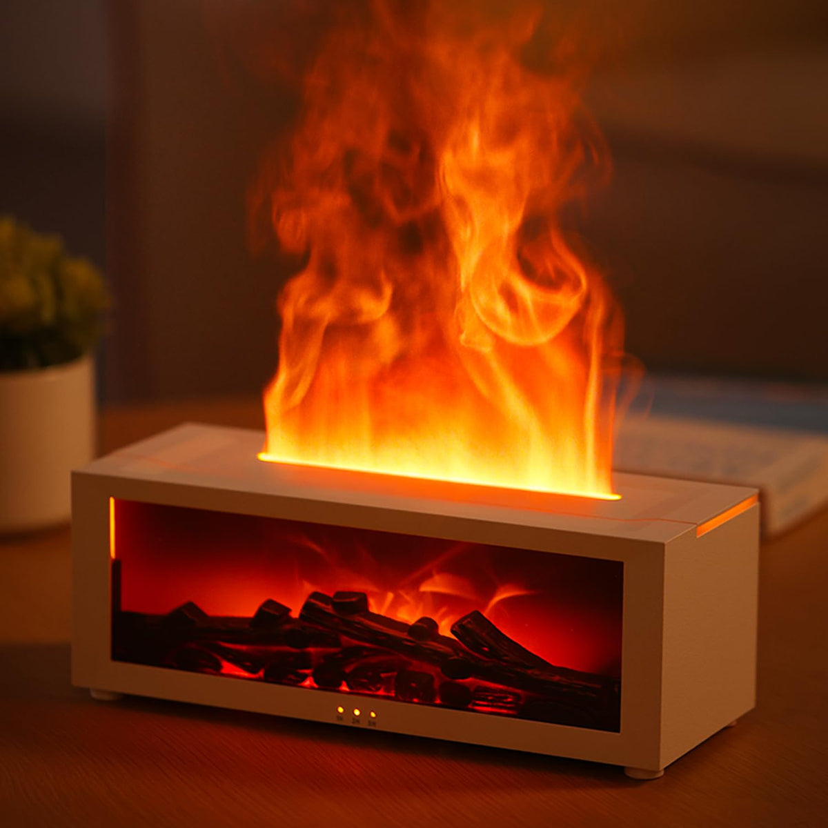 YALEDI Essential Oil Diffuser, 7 Colors Fireplace Flame Fire Oil Diffuser, 150ml Ultrasonic Aromatherapy Humidifier, Scent Diffuser with Remote Control & Timer for Home,Bedroom,Off