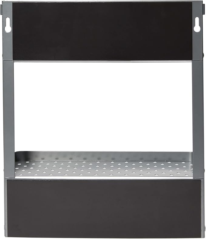 Household Essentials Metal Magnetic Organizer with Towel Rack, Grey