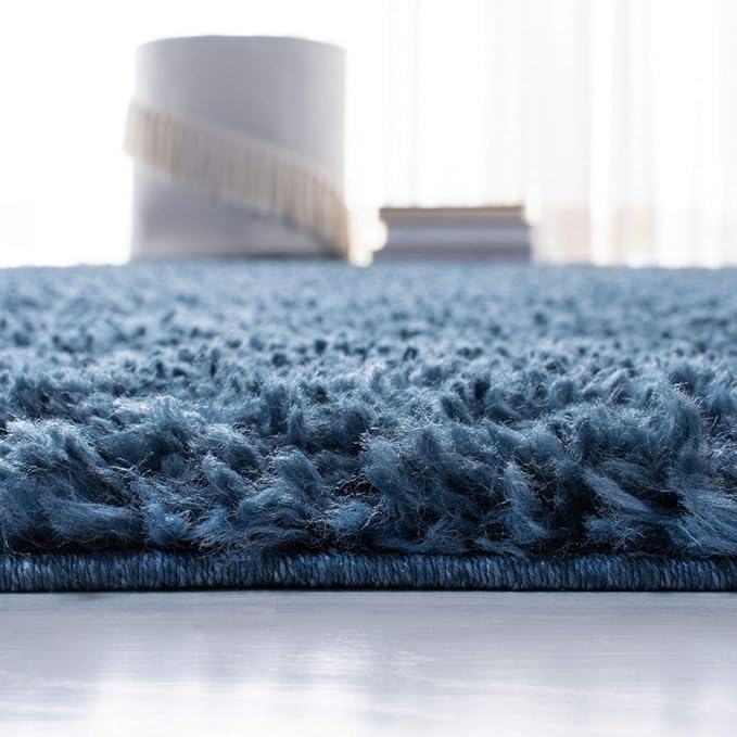 SAFAVIEH August Shag Collection Area Rug - 10' x 14', Navy, Solid Design, Non-Shedding & Easy Care, 1.5-inch Thick Ideal for High Traffic Areas in Living Room, Bedroom (AUG200M)