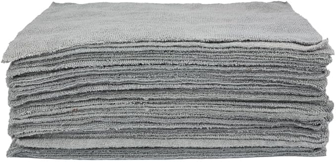 50-Pack Universal Microfiber Edgeless Utility Towels 12”x12” (260GSM) — Lint-Free, Scratch-Free Cleaning Cloths for Auto, Boat, Marine, Garage, Home & Professional Detailing Use