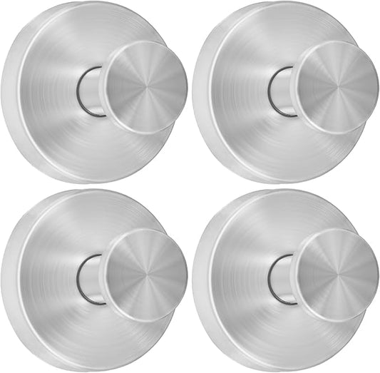 Suction Cup Hooks for Shower Heavy Duty Wreath Hangers for Front Door Waterproof Shower Hooks for Inside, No Drill Adhesive Towel Hooks for Bathroom, Kitchen, Glass Doors, Windows (4, Brushed Nickel)