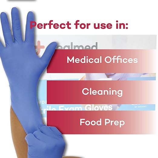 Dealmed Nitrile Exam Gloves – 100 Count Small (Pack of 4) Disposable, Non-Irritating, Latex Free, Multi-Purpose for First Aid Kit, Medical Facilities & More