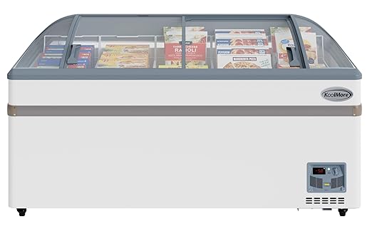 KoolMore 65 Inch Manual Defrost Island Chest Freezer with 16 cu. ft. Capacity in White, ETL Listed (KM-ISCF-65MD)