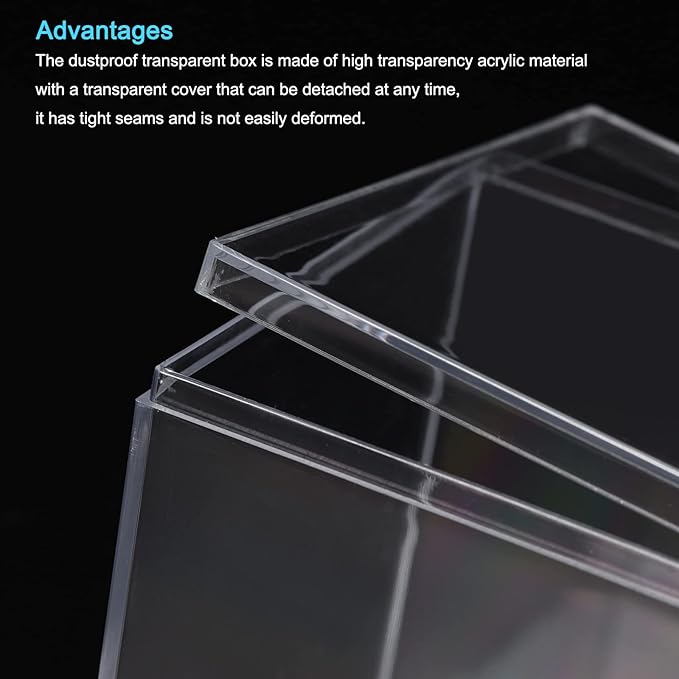 MECCANIXITY Clear Acrylic Plastic Storage Box Square Cube Display Case with Lid, 7.1x7.1x7.1cm Container Box for Small Item, Pack of 4
