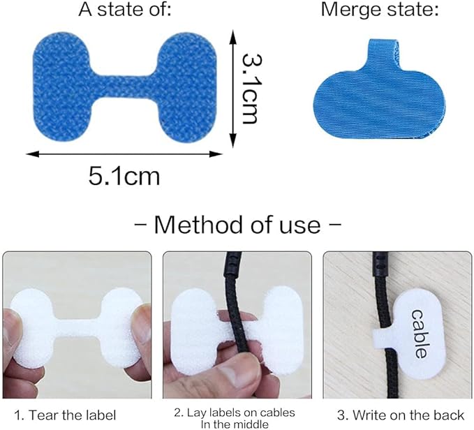 30 PCS Cable Labels Cord Labels for Electronic Multi-Color Write On Wire Tags, Computers Cable Management and Identification Xmas Decoration