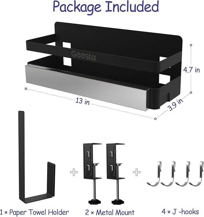 Geesta Upgraded Griddle Caddy for Blackstone 28"/36" Griddles/Weber Grill/Prep Cart, BBQ Grill Accessories Space Saver with Magnetic Tool Holder & Paper Towel Holder