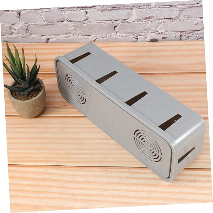 Angoily Cable Box Organizer Power Cord Storage Cord Hider Socket Safety Box Multi Plug Storage for Home and Office Cable Management Grey Keep Pets Safe (Grey)